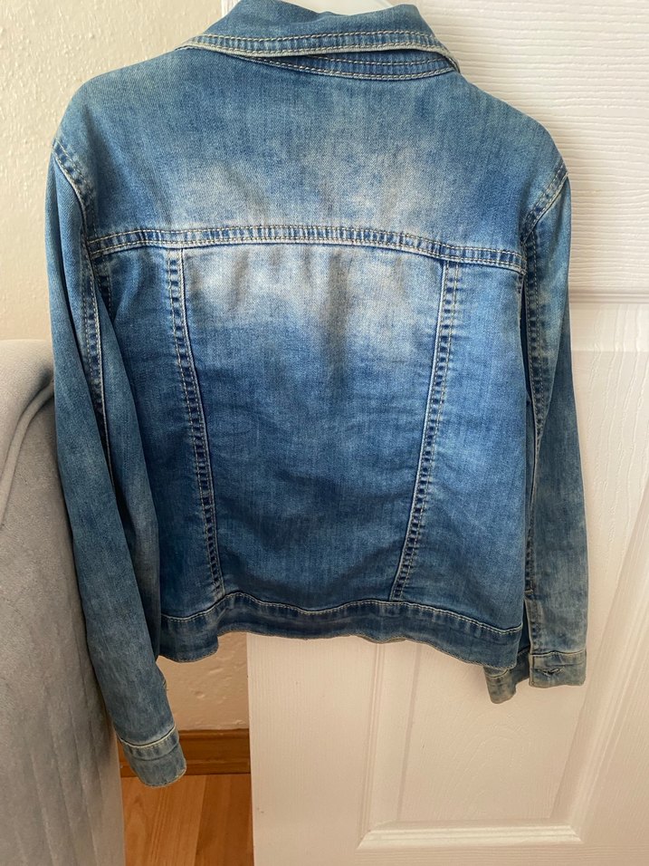 Düğmeli Mavi Kot Ceket - Görsel 2