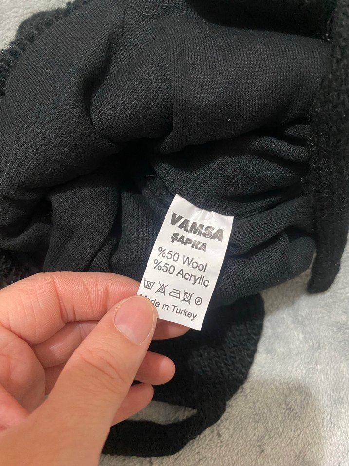 Siyah Örgü Çocuk Bere ve Atkı Takımı - Görsel 5