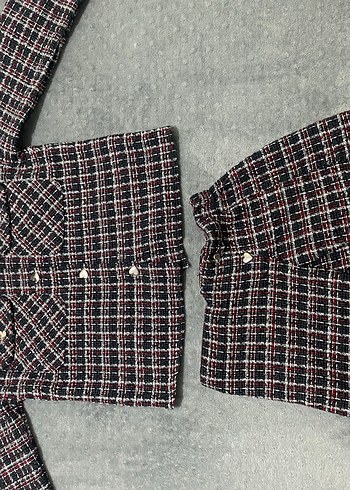 Kadın Mini Kısa Ekose Takım - Görsel 3