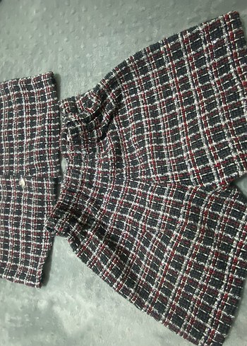 Kadın Mini Kısa Ekose Takım - Görsel 5