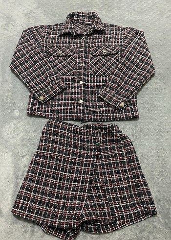 Kadın Mini Kısa Ekose Takım - Görsel 2