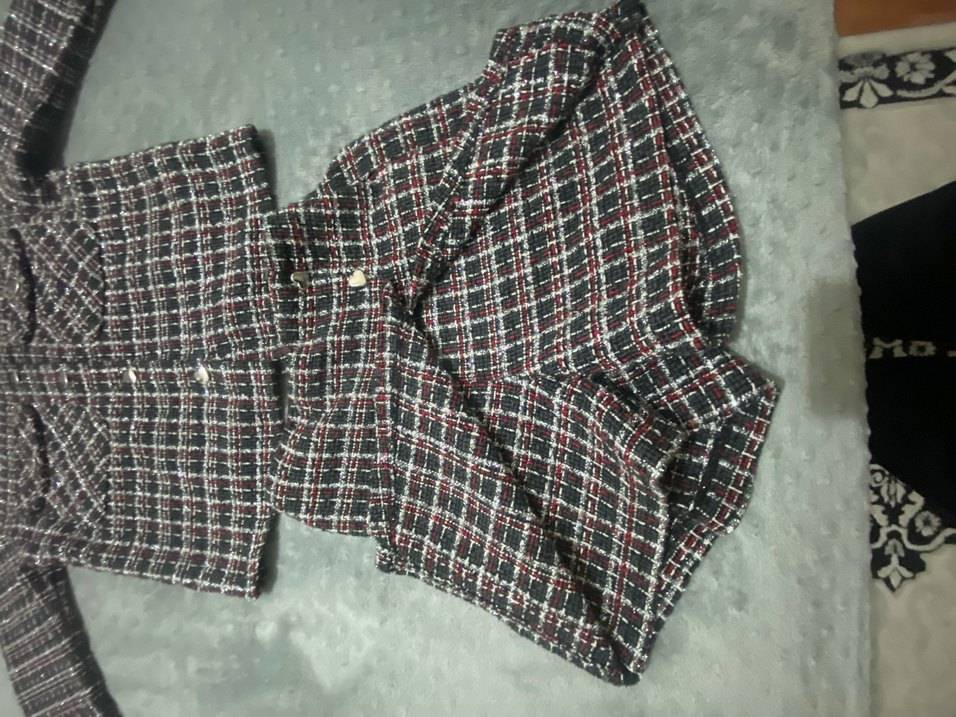 Kadın Mini Kısa Ekose Takım - Görsel 4