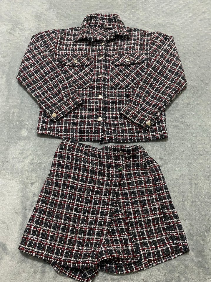 Kadın Mini Kısa Ekose Takım - Görsel 2