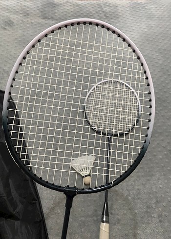 Gri Badminton Raketi Seti ve Tüy Topu - Görsel 4