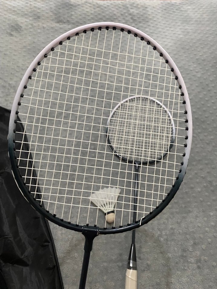 Gri Badminton Raketi Seti ve Tüy Topu - Görsel 4