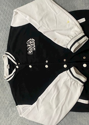 Siyah Baskılı Düğmeli kız Çocuk Ceket - Görsel 3