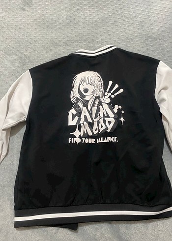 Siyah Baskılı Düğmeli kız Çocuk Ceket - Görsel 2