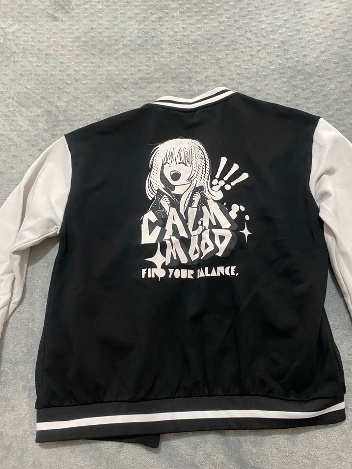 Siyah Baskılı Düğmeli kız Çocuk Ceket - Görsel 2