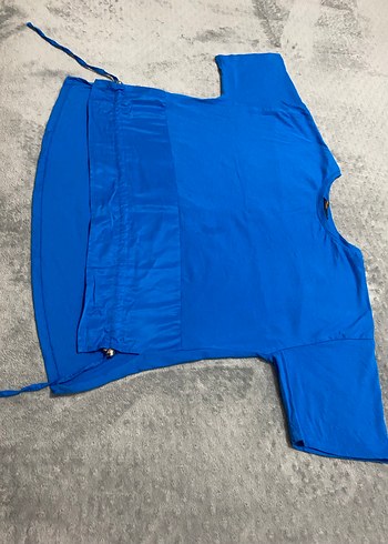 Mavi Kısa Kollu Kadın Tişört - Görsel 4