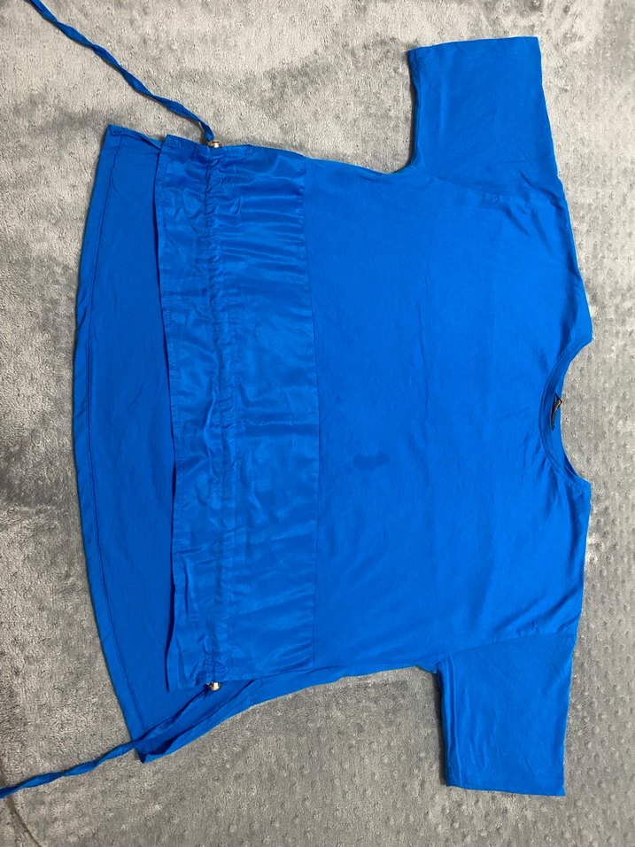 Mavi Kısa Kollu Kadın Tişört - Görsel 3