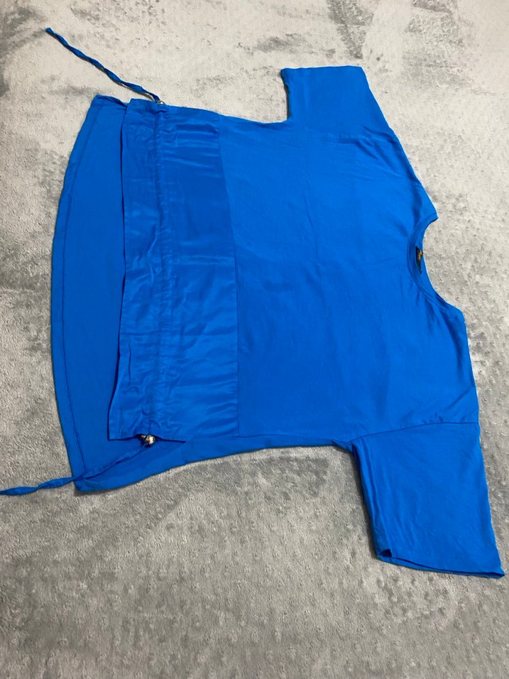 Mavi Kısa Kollu Kadın Tişört - Görsel 4