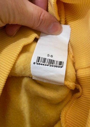 Sarı Kapüşonlu Mavi Baskılı Kadın Sweatshirt - Görsel 6