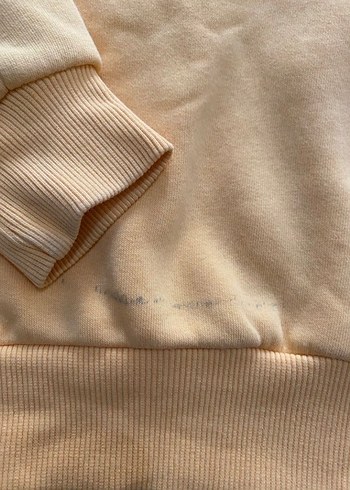 Sarı Kapüşonlu Mavi Baskılı Kadın Sweatshirt - Görsel 7