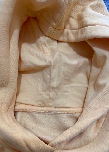 Sarı Kapüşonlu Mavi Baskılı Kadın Sweatshirt - Görsel 4