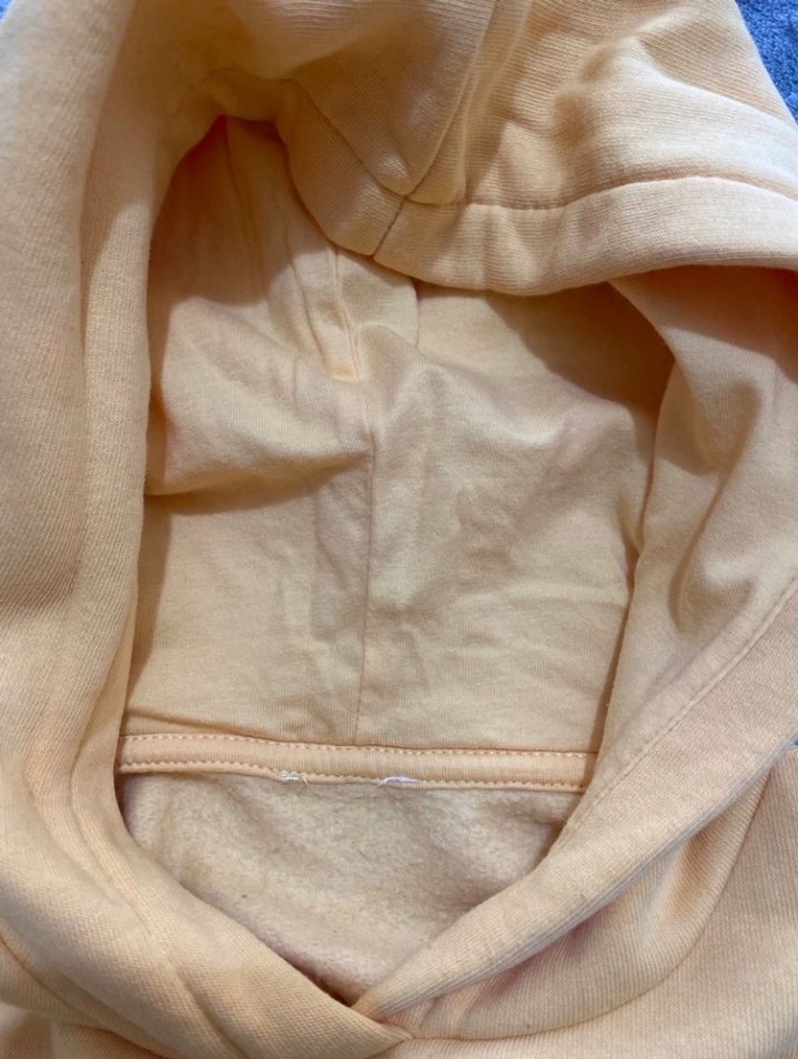 Sarı Kapüşonlu Mavi Baskılı Kadın Sweatshirt - Görsel 4