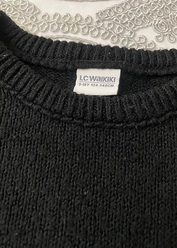 Nakışlı Siyah Kız Çocuk Triko Kazak - Görsel 6