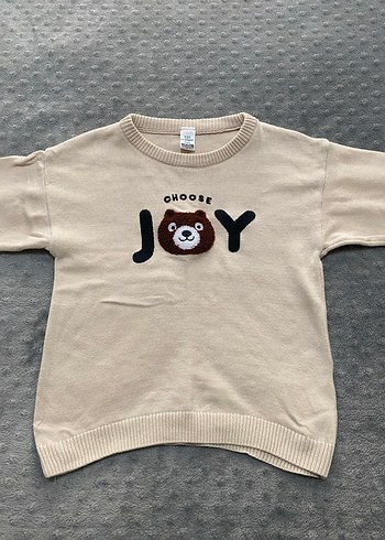 Kız Çocuk Bej Triko Uzun Kollu Kazak - Görsel 2