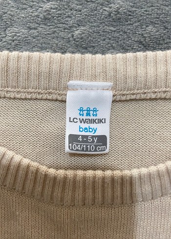 Kız Çocuk Bej Triko Uzun Kollu Kazak - Görsel 4