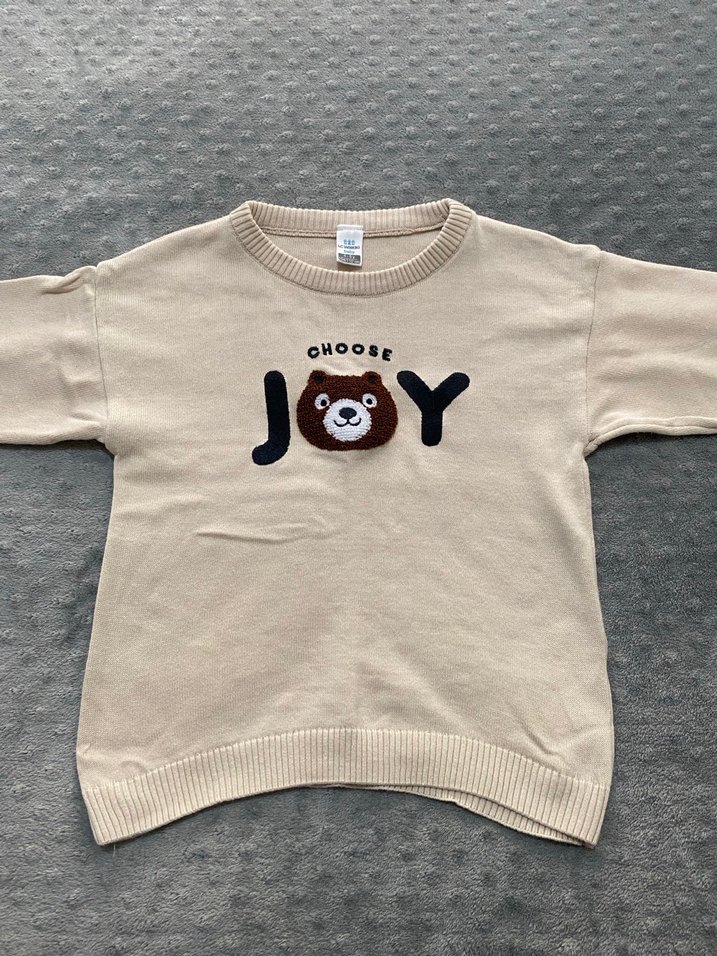 Kız Çocuk Bej Triko Uzun Kollu Kazak - Görsel 2