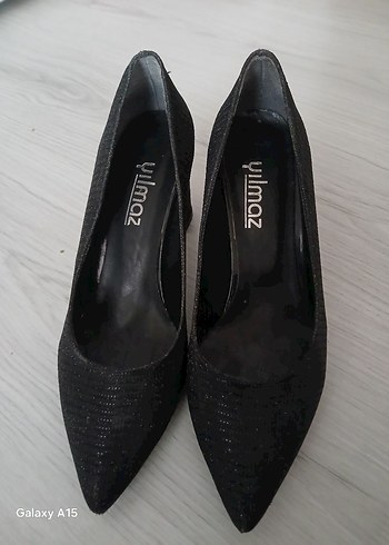 Diğer Siyah Parlak Yılan Desenli Stiletto