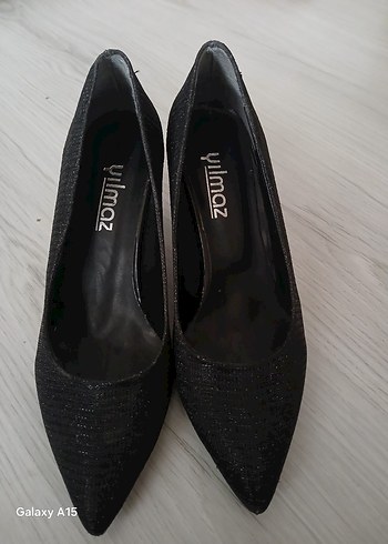 39 Beden siyah Renk Siyah Parlak Yılan Desenli Stiletto