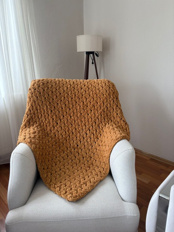 Bej Örgü Çocuk Battaniyesi - Görsel 2