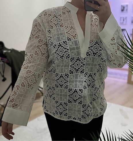 xs Beden beyaz Renk Zara bluz