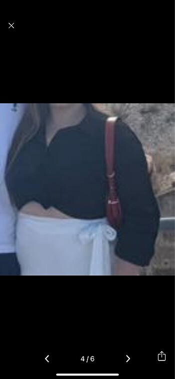 xl Beden siyah Renk İpekyol parlak dokulu crop gömlek