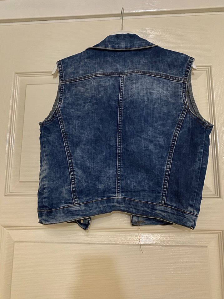 Düğmeli Kadın Jean Yelek - Görsel 5