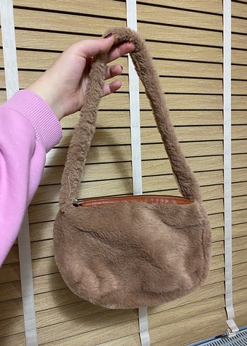 Kahve Kürklü peluş Kadın Çanta - Görsel 2