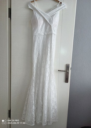 Gelinlik Beyaz balık nikah abiye elbise 38beden
