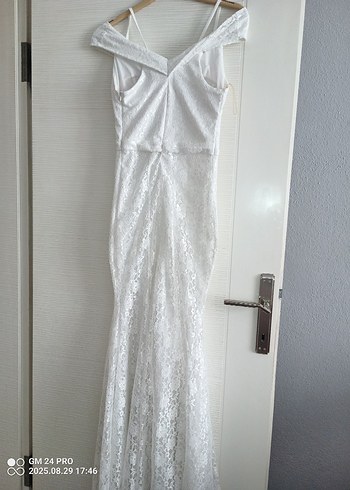 38 Beden beyaz Renk Beyaz balık nikah abiye elbise 38beden