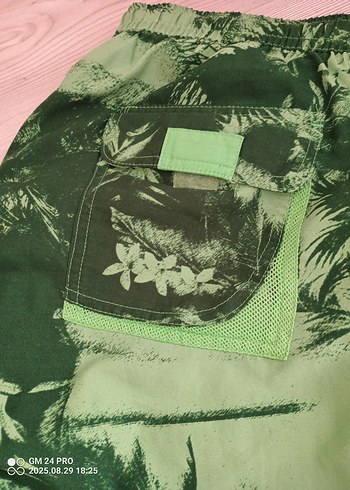 Yeşil palmiye desenli şort Mbeden - Görsel 6