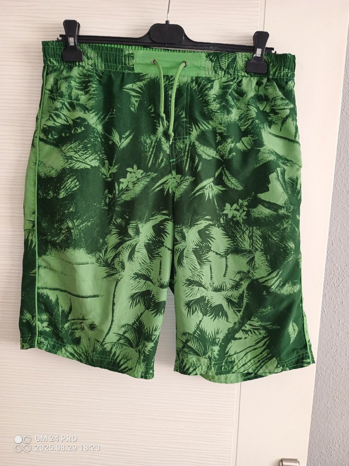 Yeşil palmiye desenli şort Mbeden - Görsel 3