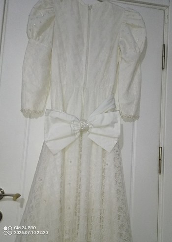 Beyaz dantelli boncuklu nikahelbisesi gelinlik Lbeden - Görsel 7