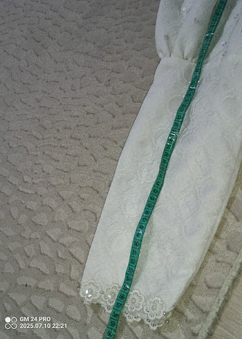 Beyaz dantelli boncuklu nikahelbisesi gelinlik Lbeden - Görsel 10