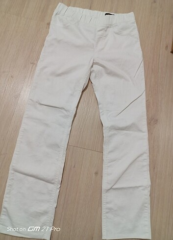 Beyaz pantolon yüksek bel beli lastikli 38 beden 