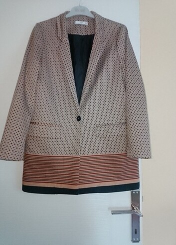 Mango Mango Camel desenli blazer ceket Sbeden