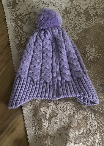 Mor Örgü bebek Bere Ponponlu - Görsel 2