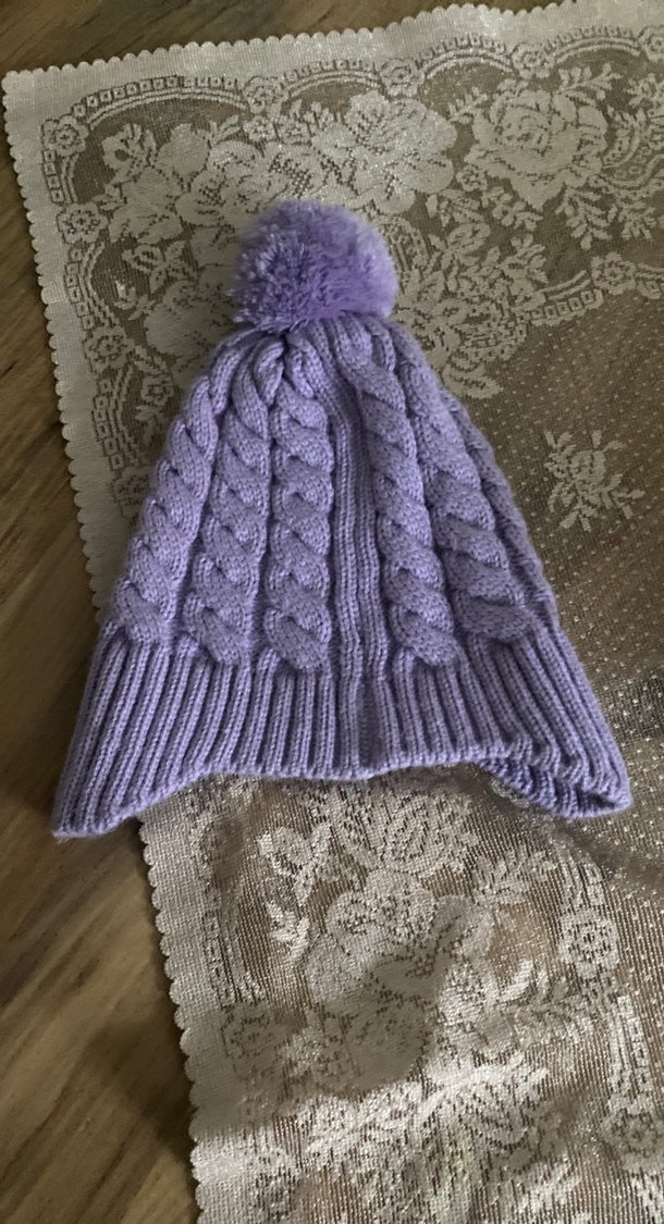 Mor Örgü bebek Bere Ponponlu - Görsel 2