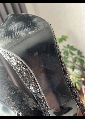 Siyah payet Desenli Gotik Stiletto - Görsel 3