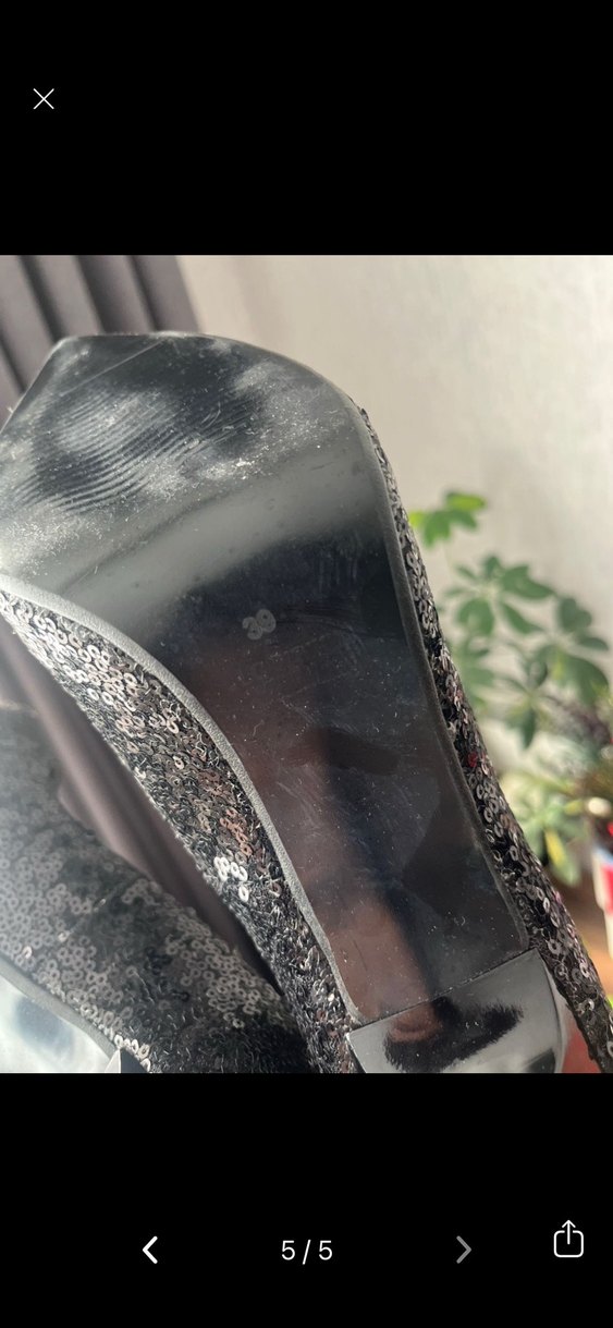 Siyah payet Desenli Gotik Stiletto - Görsel 3