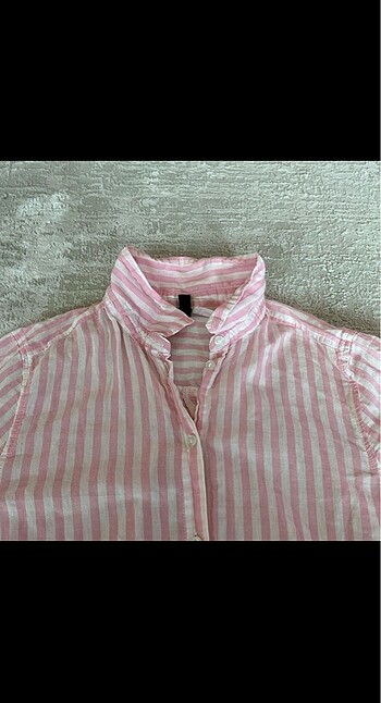 H&M pembe çizgili gömlek