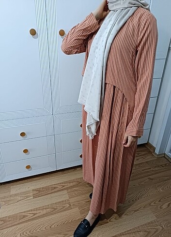 LC Waikiki Lc Waikiki Soğan Kabuğu Rengi Viskon Tesettür Elbise 42