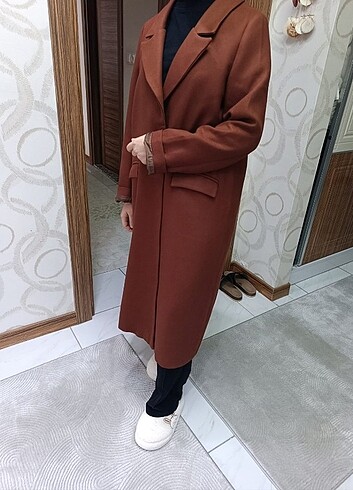 Diğer KK Designe Kiremit Rengi Kaşe Kaban 42 Beden
