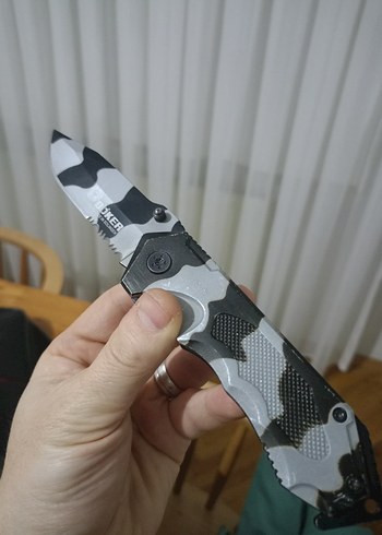 Gri Kamuflaj Desenli Katlanır Çakı - Görsel 6