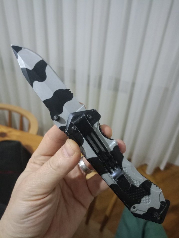 Gri Kamuflaj Desenli Katlanır Çakı - Görsel 5