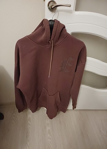 xl Beden bordo Renk Bordo Kapüşonlu Salaş Sweatshirt