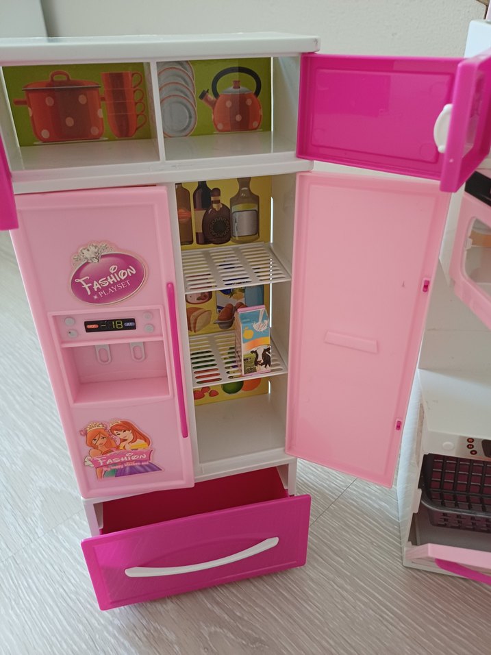 Pastel Pembe Oyuncak Mutfak Seti - Görsel 3