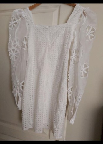 Beyaz Nakışlı Dantel Detaylı Bohem Bluz - Görsel 2